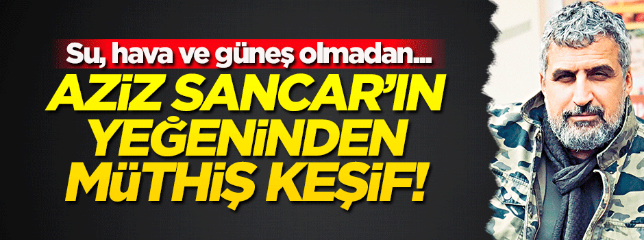 Aziz Sancar'ın yeğeninden müthiş keşif! Su, hava, güneş olmadan...