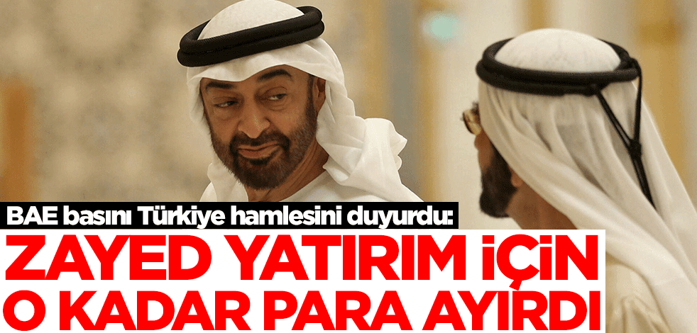 BAE basını Türkiye hamlesini duyurdu: Zayed yatırım için o kadar para ayırdı