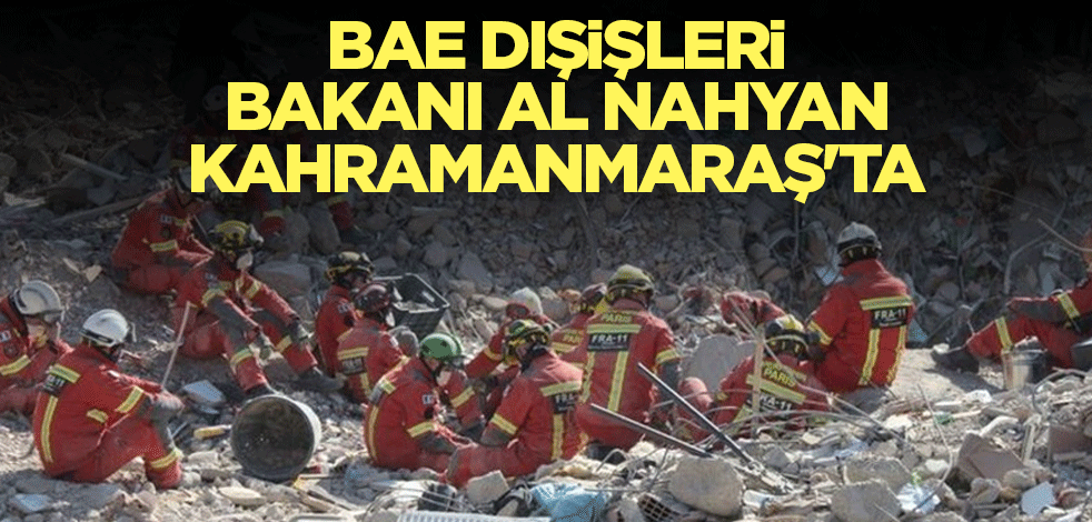 BAE Dışişleri Bakanı Al Nahyan, Kahramanmaraş'ta
