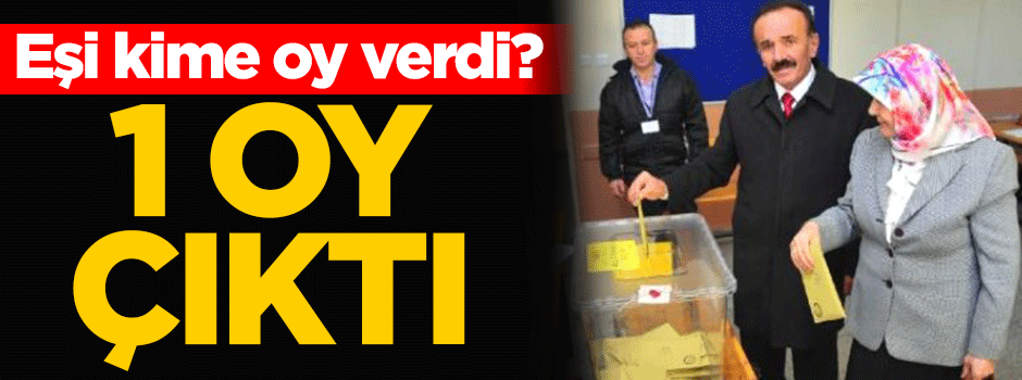 Bağımsız adayın kendi sandığından 1 oy çıktı