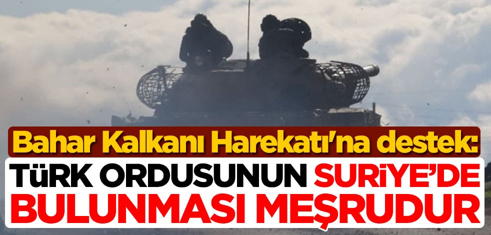 Bahar Kalkanı Harekatı'na destek: Türk ordusunun Suriye'de bulunması meşrudur