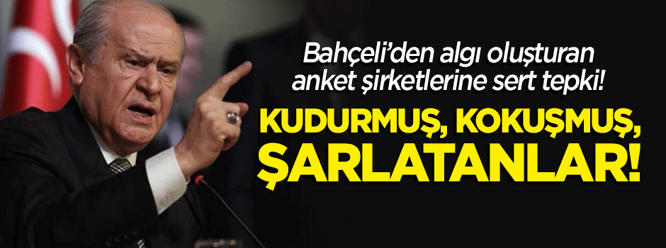 Bahçeli algı oluşturan anket şirketlerine sert tepki: Kudurmuş, kokuşmuş, şarlatanlar!