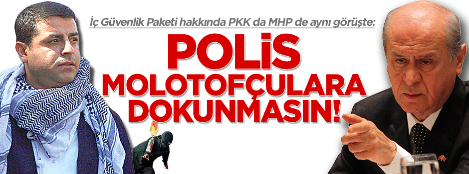 Bahçeli ile HDP aynı görüşte: Polis molotofçulara dokunmasın!