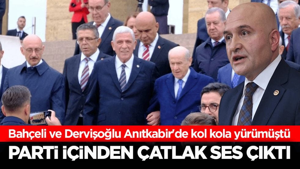 Bahçeli ve Dervişoğlu Anıtkabir'de kol kola yürümüştü! Parti içinden çatlak ses çıktı