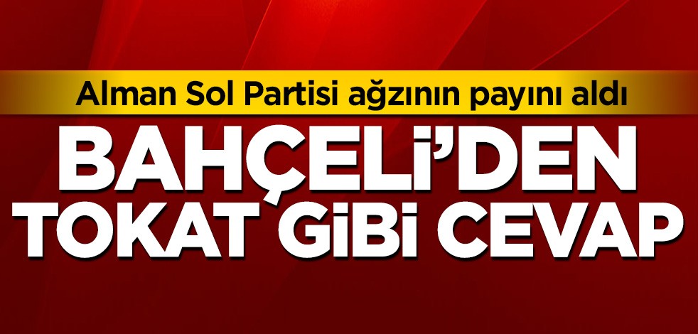 Bahçeli'den Alman Sol Partisi'ne tokat gibi cevap