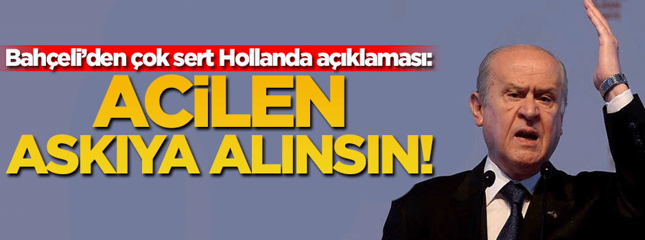 Bahçeli'den flaş Hollanda açıklaması!