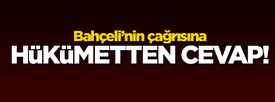 Bahçeli'nin çağrısına hükümetten cevap!