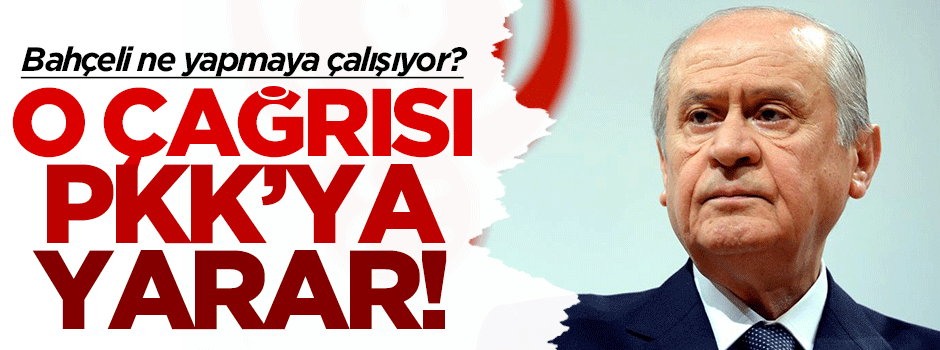 'Bahçeli'nin o çağrısı PKK'ya yarar'