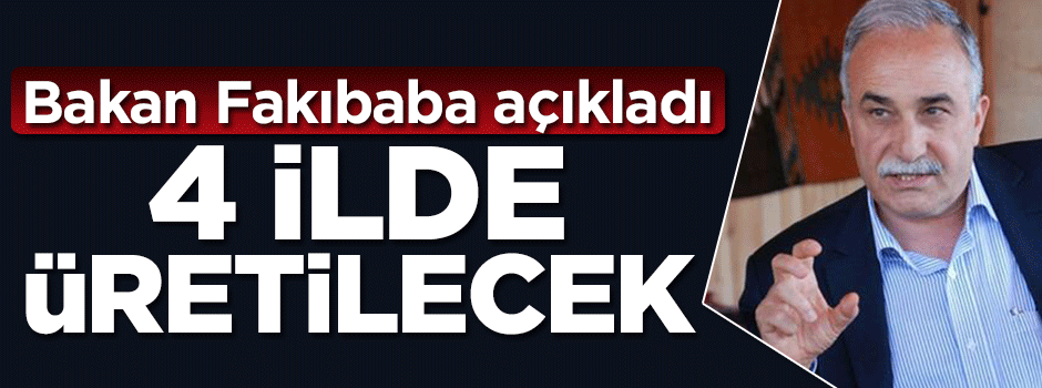 Bakan açıkladı! 4 ilde üretilecek