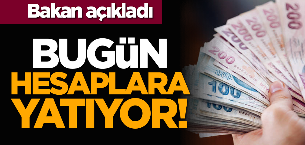 Bakan açıkladı: Bugün hesaplara yatıyor!