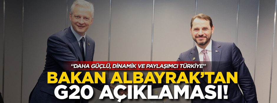 Bakan Albayrak'tan G20 açıklaması!