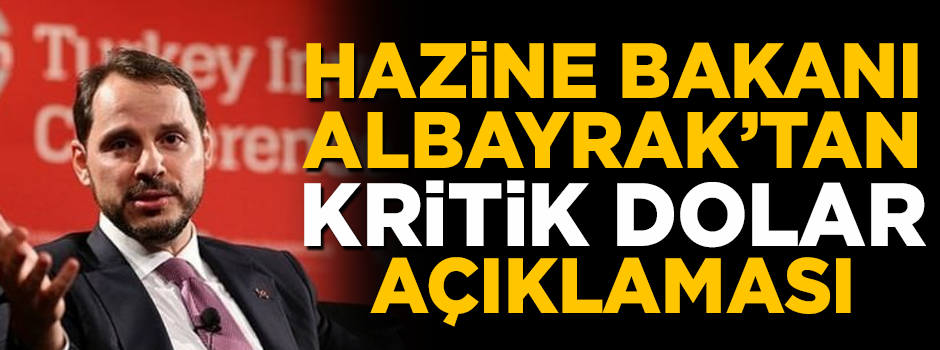 Bakan Albayrak'tan kritik dolar açıklaması!