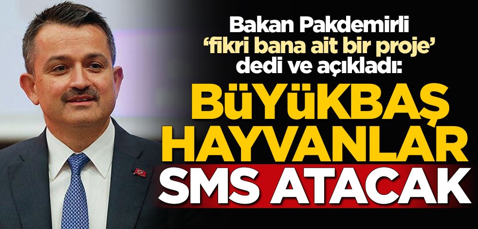 Bakan Bekir Pakdemirli, "orijinal fikri bana ait bir proje" dedi ve açıkladı: Büyükbaş hayvanlar veterinere SMS atacak