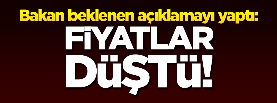 Bakan beklenen açıklamayı yaptı: Fiyat düştü!