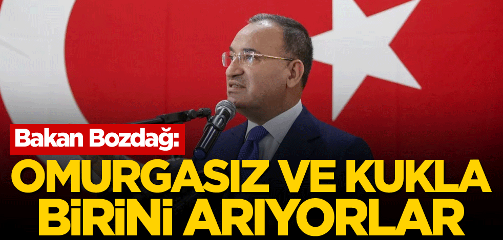 Bakan Bozdağ: Omurgasız ve kukla birini arıyorlar