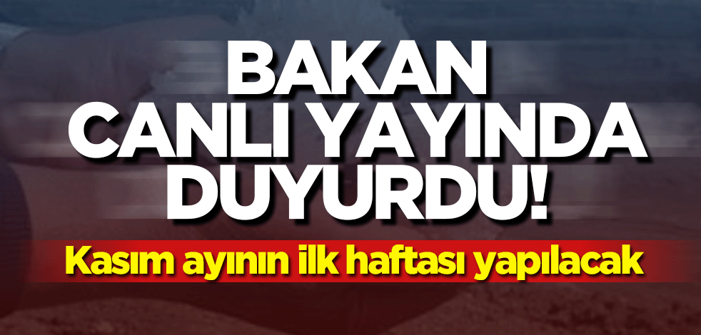 Bakan canlı yayında duyurdu: Kasım ayının ilk haftası...