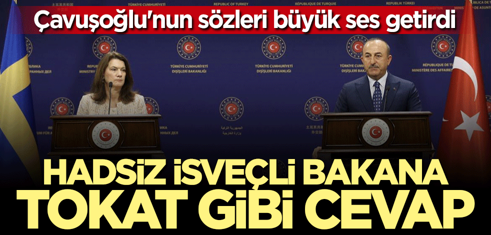 Bakan Çavuşoğlu'nun sözleri büyük ses getirdi... Hadsiz İsveçli bakana tokat gibi cevap