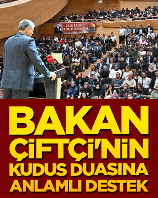Bakan Çiftçi'nin Küdüs duasına anlamlı destek