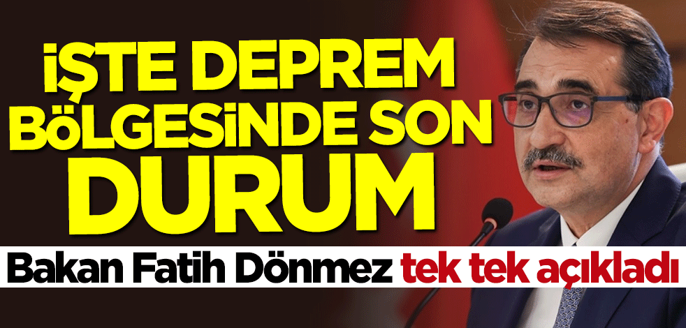 Bakan Dönmez duyurdu: İşte deprem bölgesinde yapılan çalışmalar