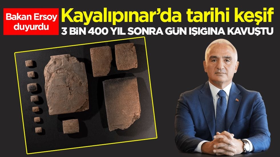 Bakan Ersoy duyurdu: Kayalıpınar’da tarihi keşif! 3 bin 400 yıl sonra gün ışığına kavuştu