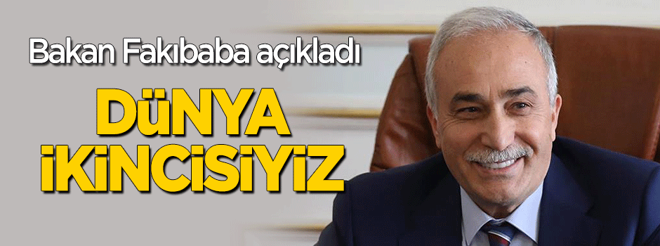 Bakan Fakıbaba açıkladı! Dünyada ikinciyiz