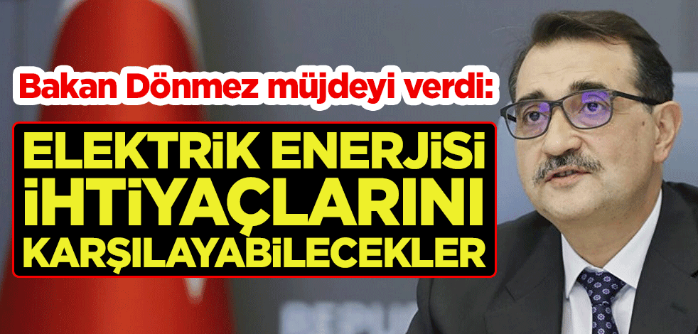 Bakan Fatih Dönmez müjdeyi verdi: Elektrik enerjisi ihtiyaçlarını karşılayabilecekler