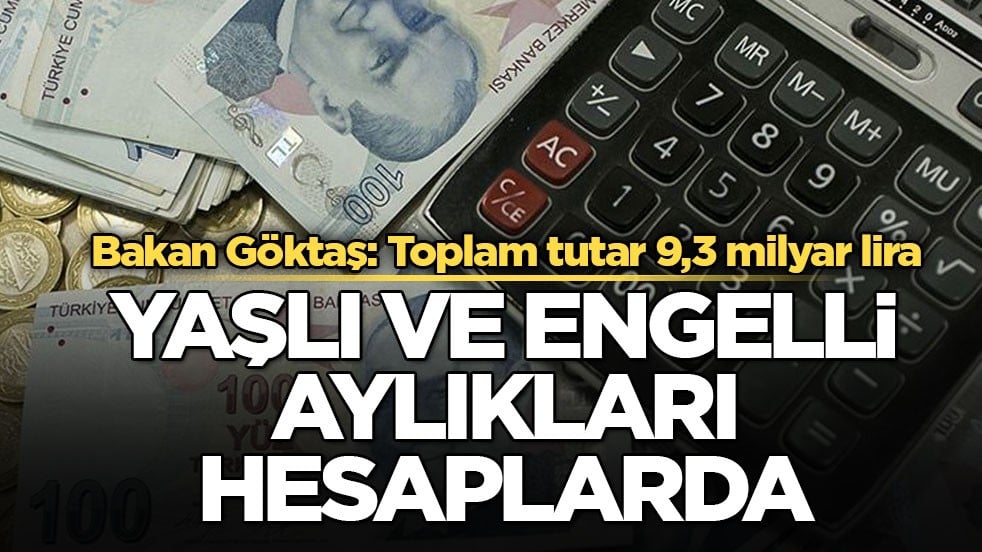Bakan Göktaş: Toplam tutar 9,3 milyar lira! Yaşlı ve engelli aylıkları hesaplarda