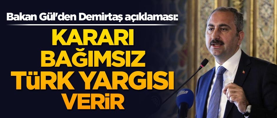 Bakan Gül'den Demirtaş açıklaması: Kararı bağımsız Türk yargısı verir