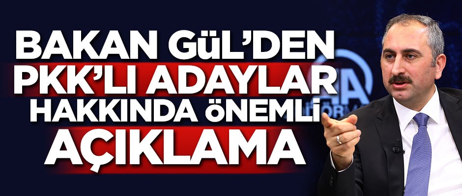Bakan Gül'den PKK'lı adaylar hakkında önemli açıklama