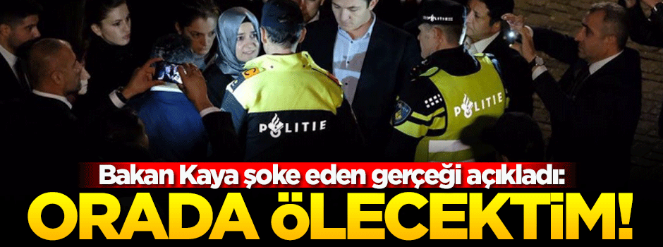 Bakan Kaya: Cumhurbaşkanımız 'Artık dönebilirsin' demeseydi ben orada ölecektim