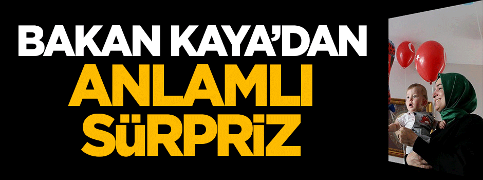 Bakan Kaya'dan anlamlı sürpriz