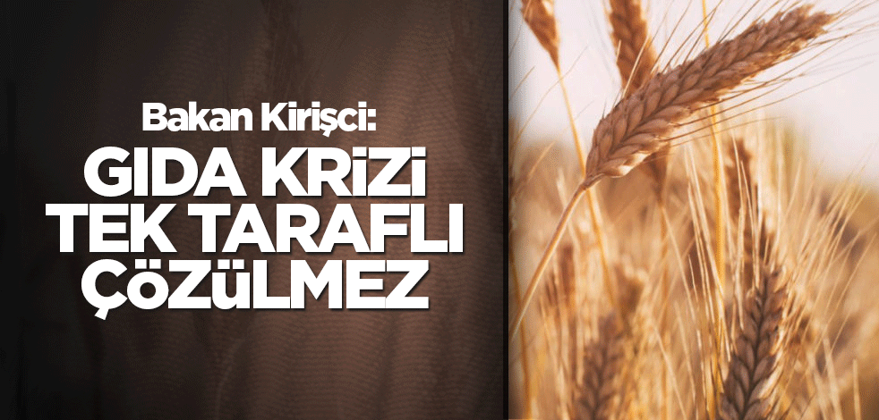Bakan Kirişci: Gıda krizi tek taraflı çözülmez