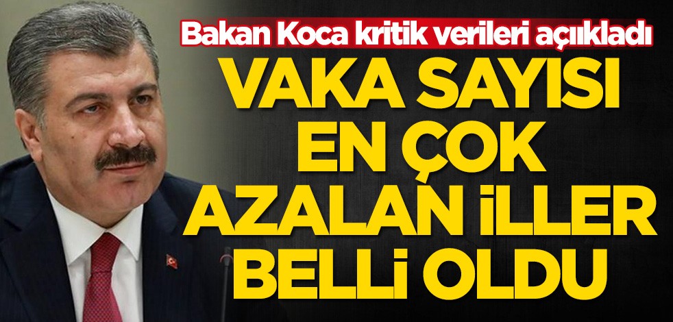 Bakan Koca açıkladı! İşte vaka sayısı en çok azalan iller