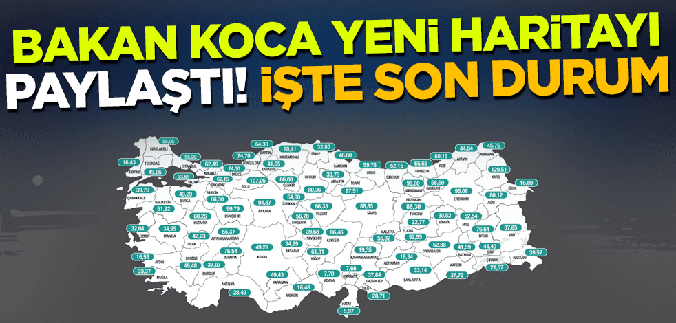 Bakan Koca haftalık vaka haritasını paylaştı! İşte son durum