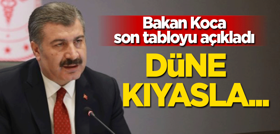 Bakan Koca koronavirüs tablosunu açıkladı: Düne kıyasla...