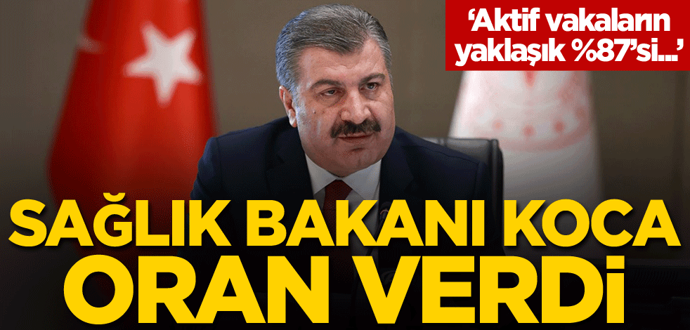 Bakan Koca oran verdi: Aktif vakaların yaklaşık %87’si...