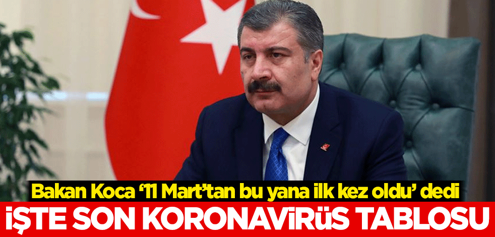 Bakan Koca son tabloyu paylaştı, '11 Mart'tan bu yana ilk kez oldu' dedi