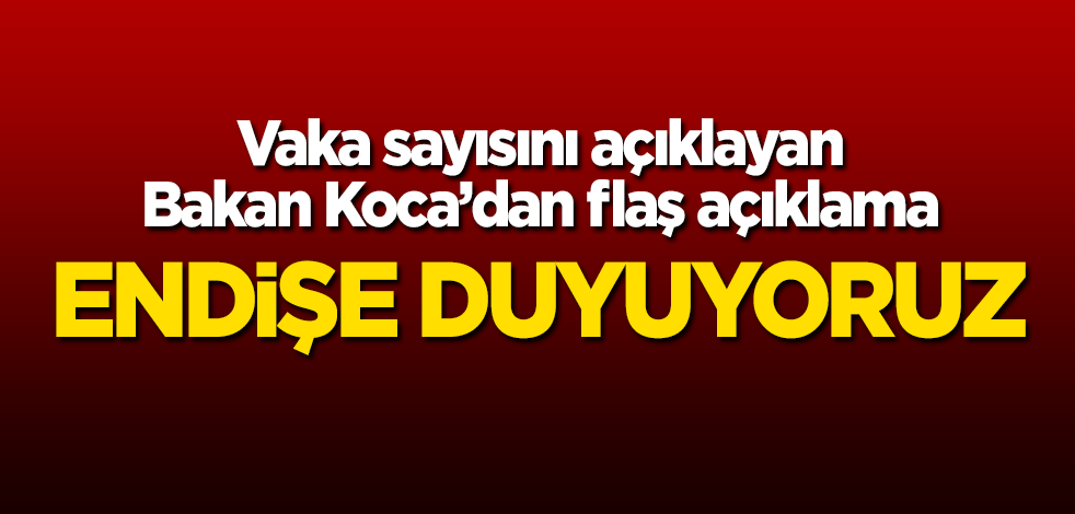 Vaka sayısını açıklayan Bakan Koca'dan flaş açıklama: Endişe duyuyoruz