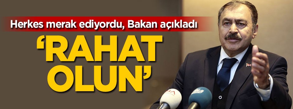 Bakan kritik açıklamayı yaptı: Rahat olun!