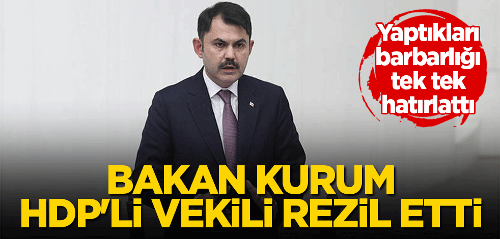 Bakan Kurum HDP'li vekile ağzının payını verdi