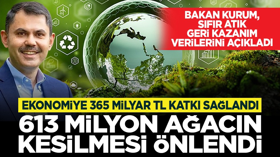 Bakan Kurum, sıfır atık geri kazanım verilerini açıkladı: Ekonomiye 365 milyar TL katkı sağlandı 613 milyon ağacın kesilmesi önlendi