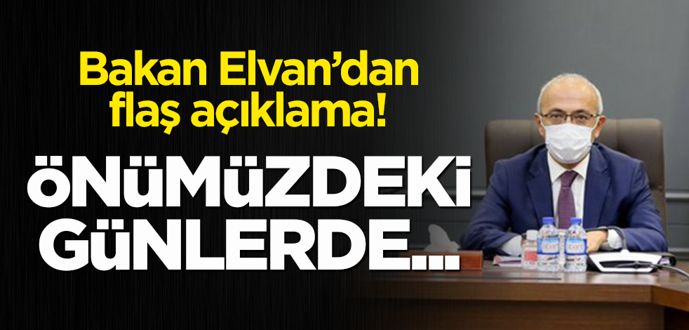 Bakan Lütfi Elvan'dan flaş açıklama: Önümüzdeki günlerde...