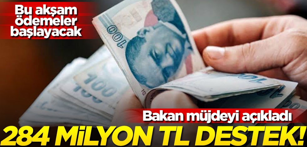 Bakan müjdeyi açıkladı! 284 milyon lira destek verilecek