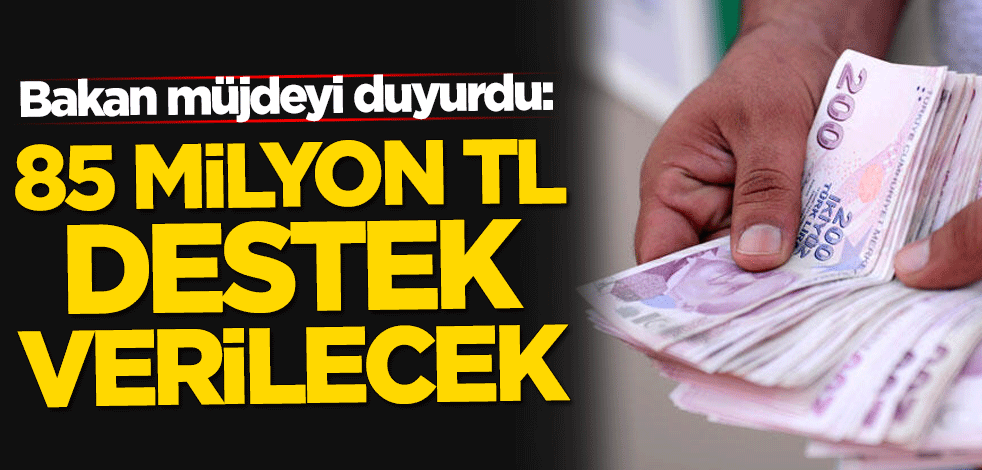 Bakan müjdeyi duyurdu: 85 milyon TL destek verilecek