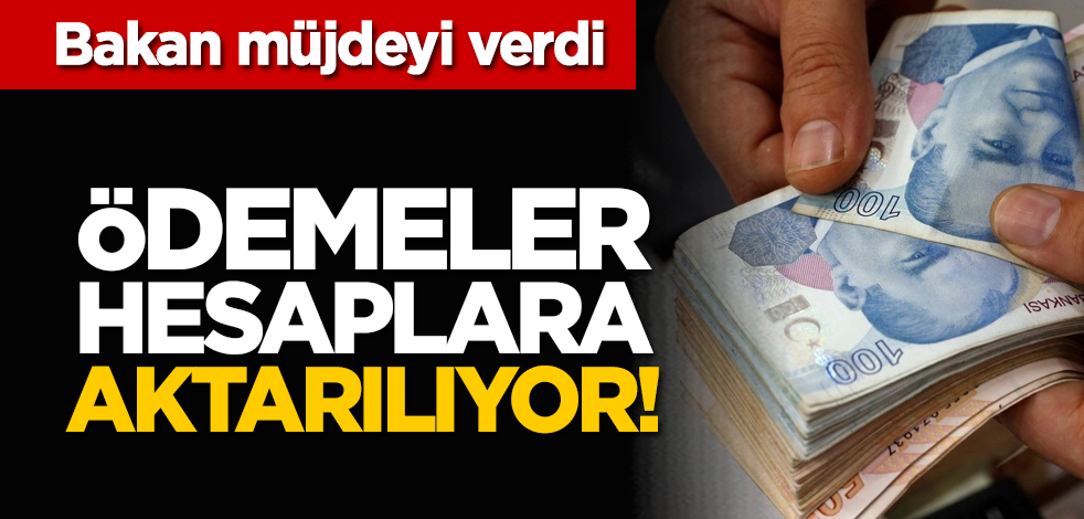 Bakan müjdeyi verdi: Ödemeler hesaplara aktarılıyor!