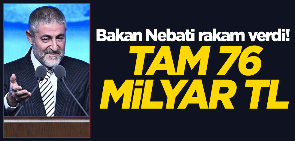 Bakan Nebati rakam verdi! Tam 76 milyar TL