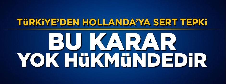 Bakan Ömer Çelik'ten Hollanda'ya sert tepki