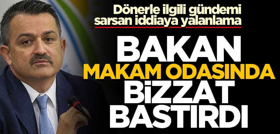 Bakan Pakdemirli tavuk dönerle ilgili iddiaları makam odasında çamaşır suyuyla test etti