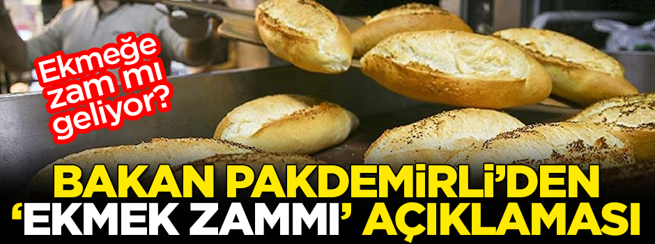 Bakan Pakdemirli'den 'ekmek zammı' açıklaması