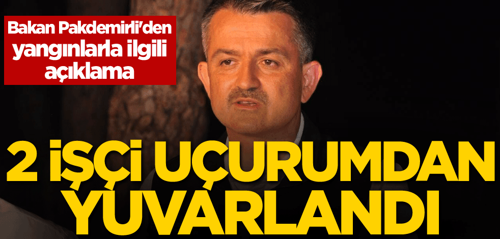 Bakan Pakdemirli'den yangınlarla ilgili açıklama: 2 işçi uçurumdan yuvarlandı